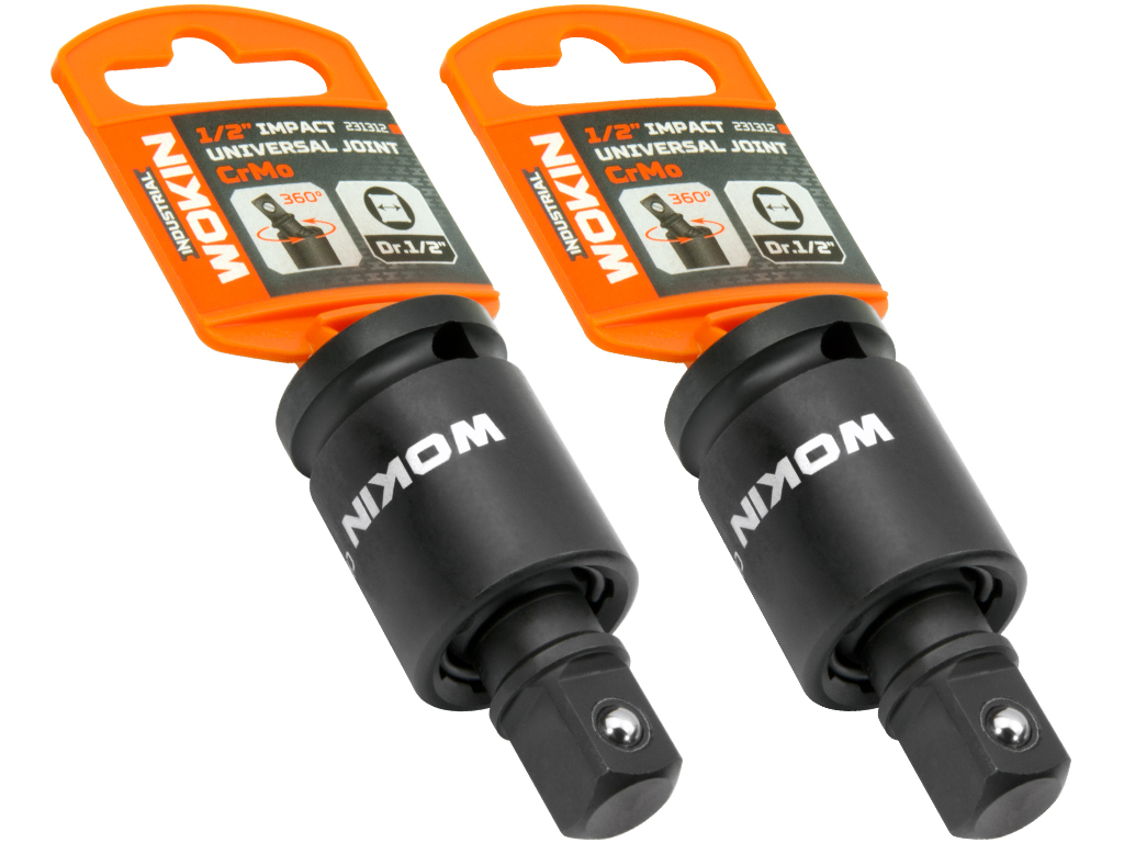 2 Pack Universal 1/2 Drive Joint Impact Socket Swivel Ratchet